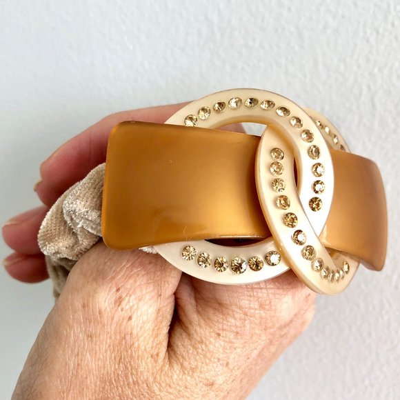 Rhinestone Embellished Acrylic Scrunchie - Picture 9 of 14